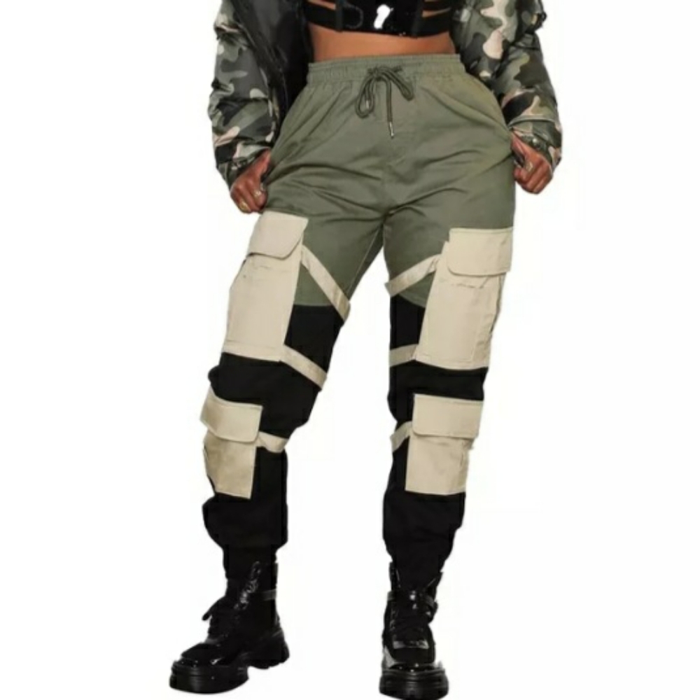 NWOT Womens Colorblock Cargo Joggers